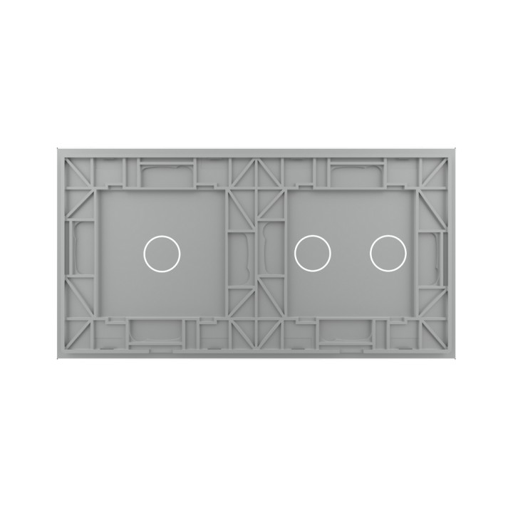 Double glass faceplate - 2+1 buttons