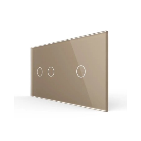 Double plaque de finition en verre - 2+1 boutons