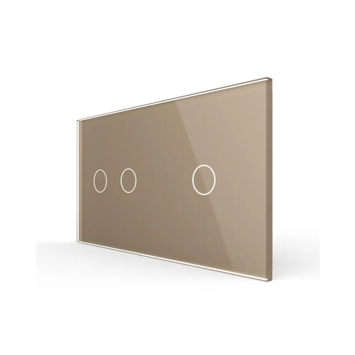Double plaque de finition en verre - 2+1 boutons