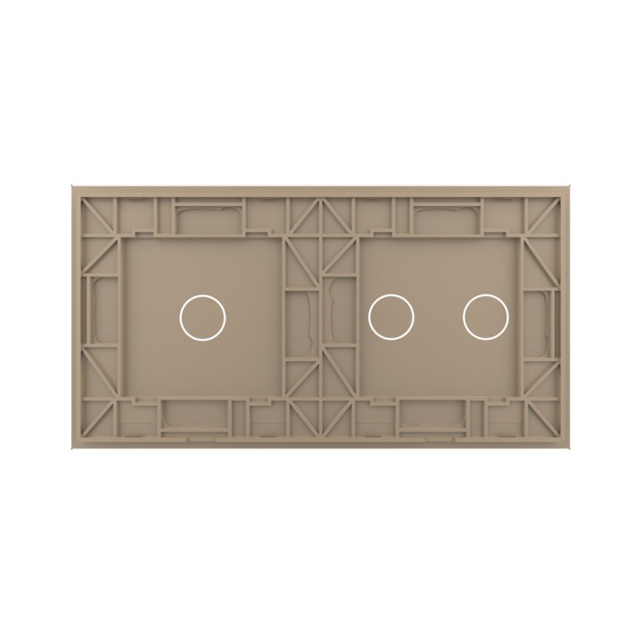 Double plaque de finition en verre - 2+1 boutons