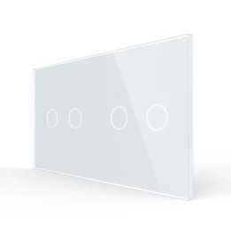 Double plaque de finition en verre - 2+2 boutons