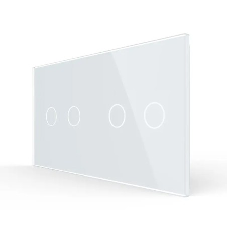 Double plaque de finition en verre - 2+2 boutons