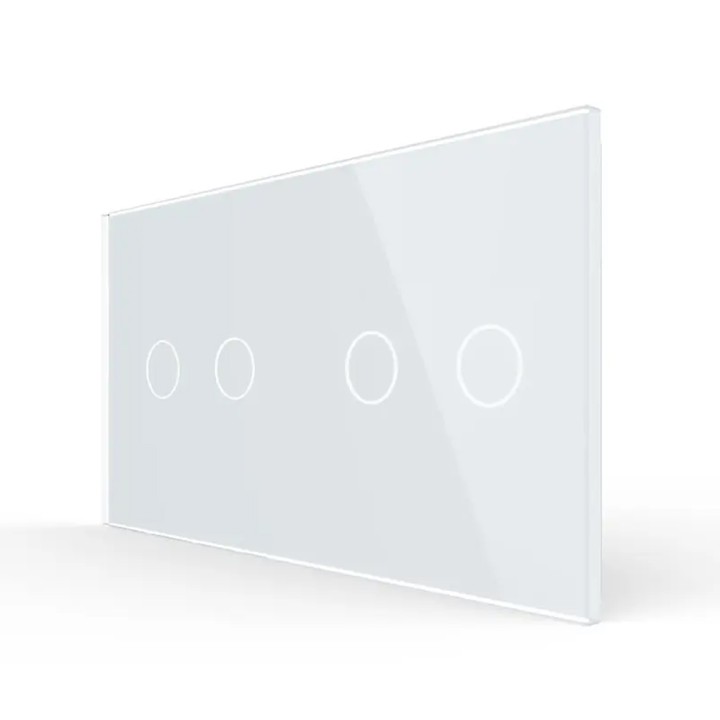 Double plaque de finition en verre - 2+2 boutons