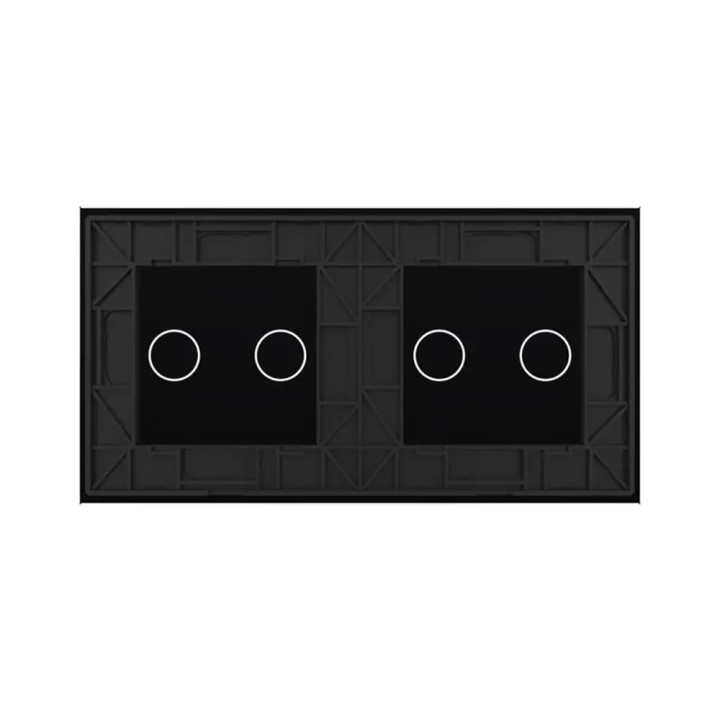 Double plaque de finition en verre - 2+2 boutons
