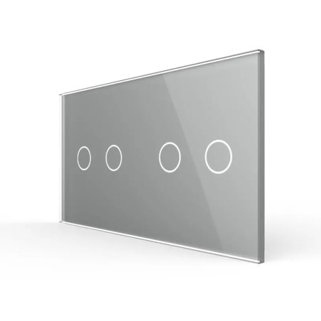 Double plaque de finition en verre - 2+2 boutons