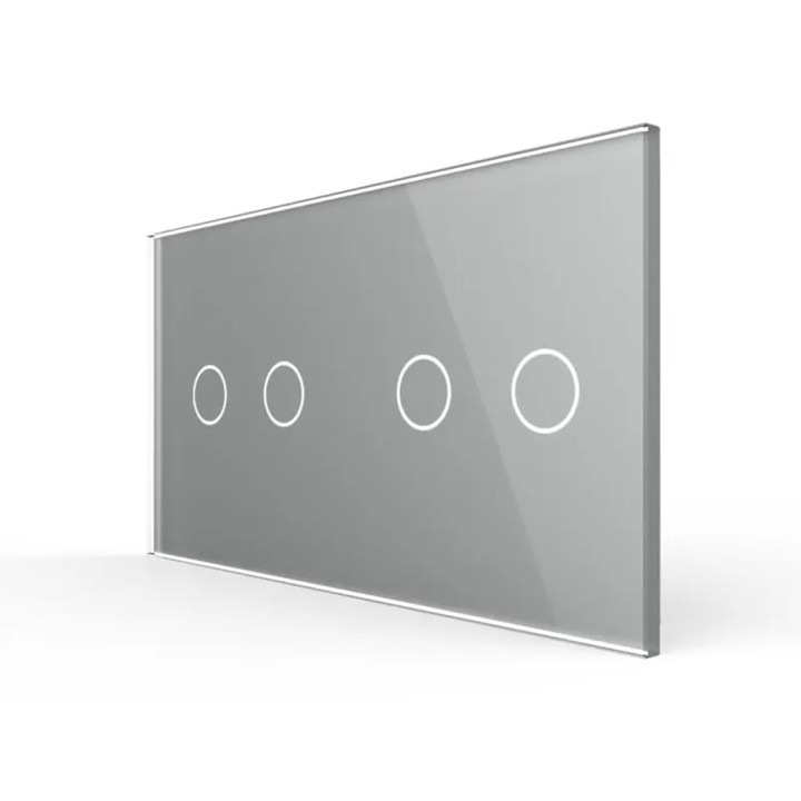 Double plaque de finition en verre - 2+2 boutons
