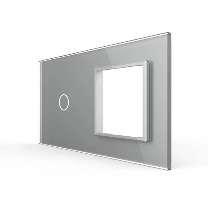 Double glass faceplate - 1 button + 1 gang