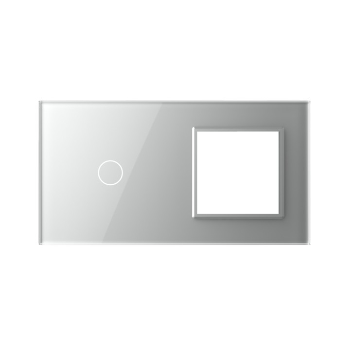 Double glass faceplate - 1 button + 1 gang