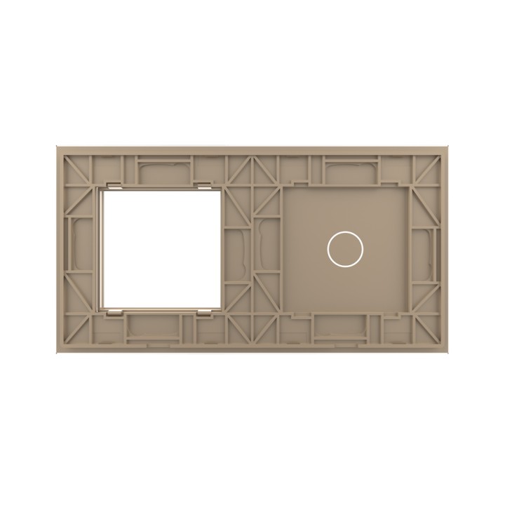 Double plaque de finition en verre - 1 bouton + 1 poste