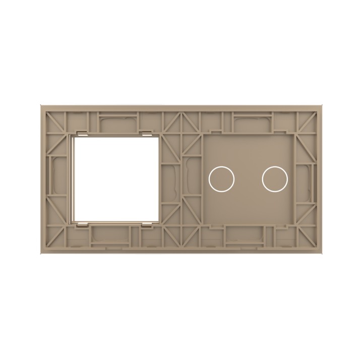 Double glass faceplate - 2 buttons + 1 gang