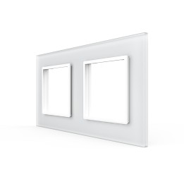 Double plaque de finition en verre - 2 postes