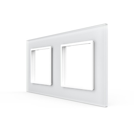 Double plaque de finition en verre - 2 postes