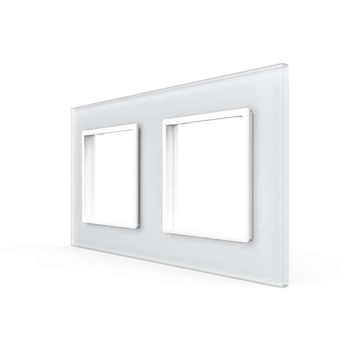Double plaque de finition en verre - 2 postes
