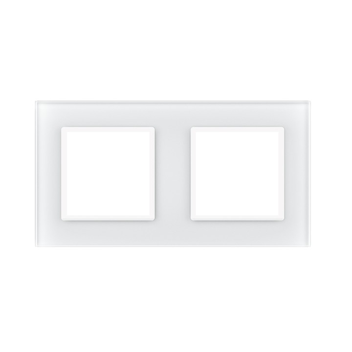 Double plaque de finition en verre - 2 postes