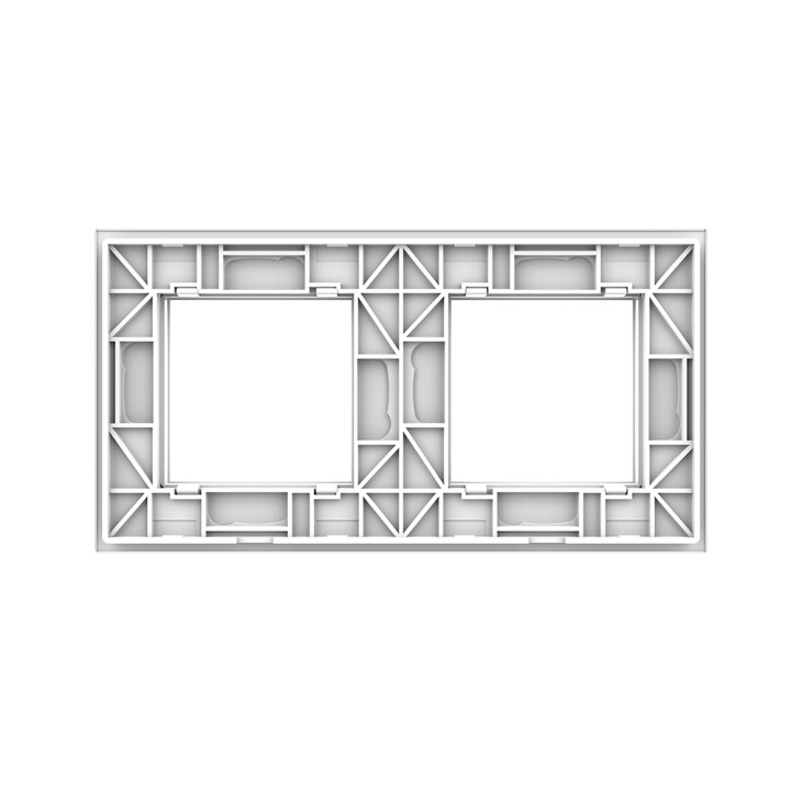 Double glass faceplate - 2 gangs