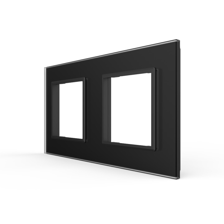 Double glass faceplate - 2 gangs