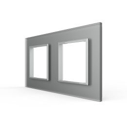 Double plaque de finition en verre - 2 postes