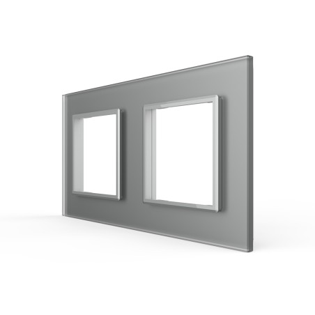 Double plaque de finition en verre - 2 postes