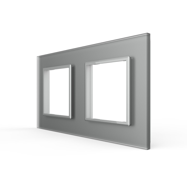 Double glass faceplate - 2 gangs