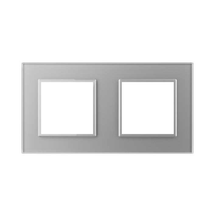 Double plaque de finition en verre - 2 postes