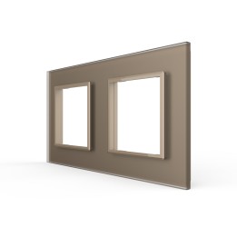 Double plaque de finition en verre - 2 postes