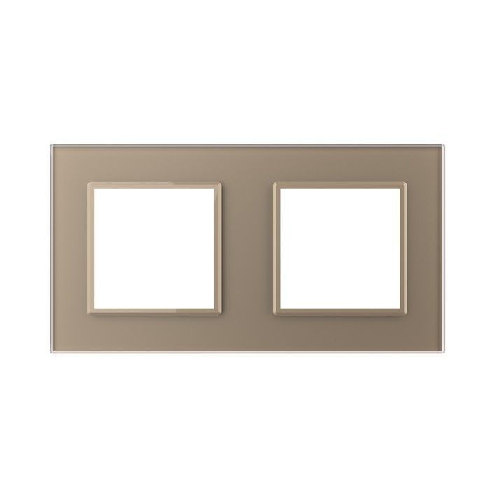 Double plaque de finition en verre - 2 postes