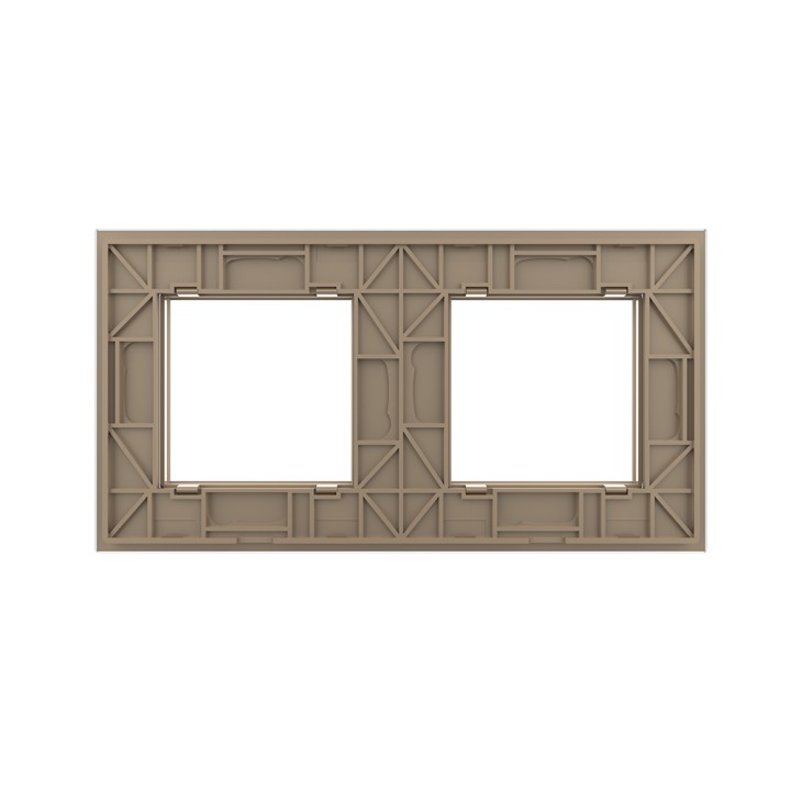 Double glass faceplate - 2 gangs