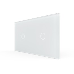 Double plaque de finition en verre - 1+1 boutons