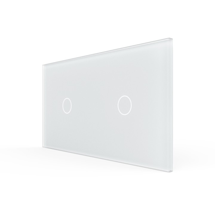 Double plaque de finition en verre - 1+1 boutons