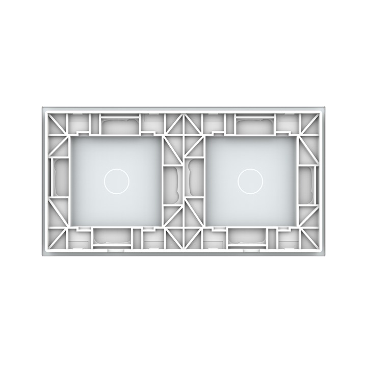 Double glass faceplate - 1+1 buttons