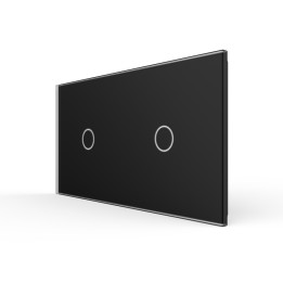 Double plaque de finition en verre - 1+1 boutons