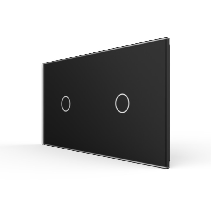 Double glass faceplate - 1+1 buttons