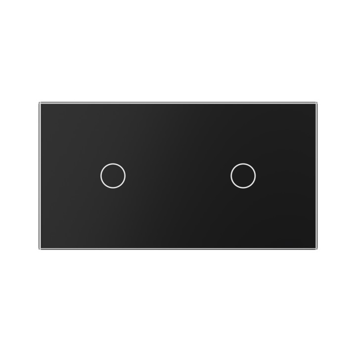 Double glass faceplate - 1+1 buttons
