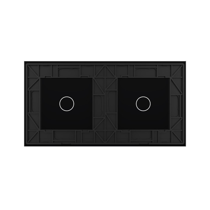 Double plaque de finition en verre - 1+1 boutons
