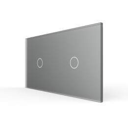 Double glass faceplate - 1+1 buttons