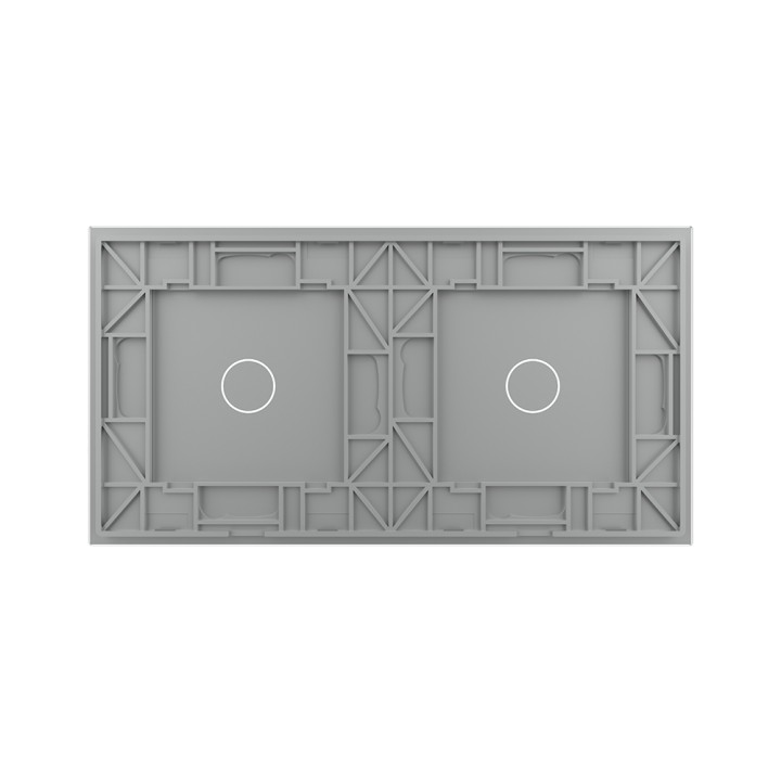 Double glass faceplate - 1+1 buttons