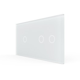Double plaque de finition en verre - 1+2 boutons