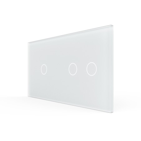 Double plaque de finition en verre - 1+2 boutons