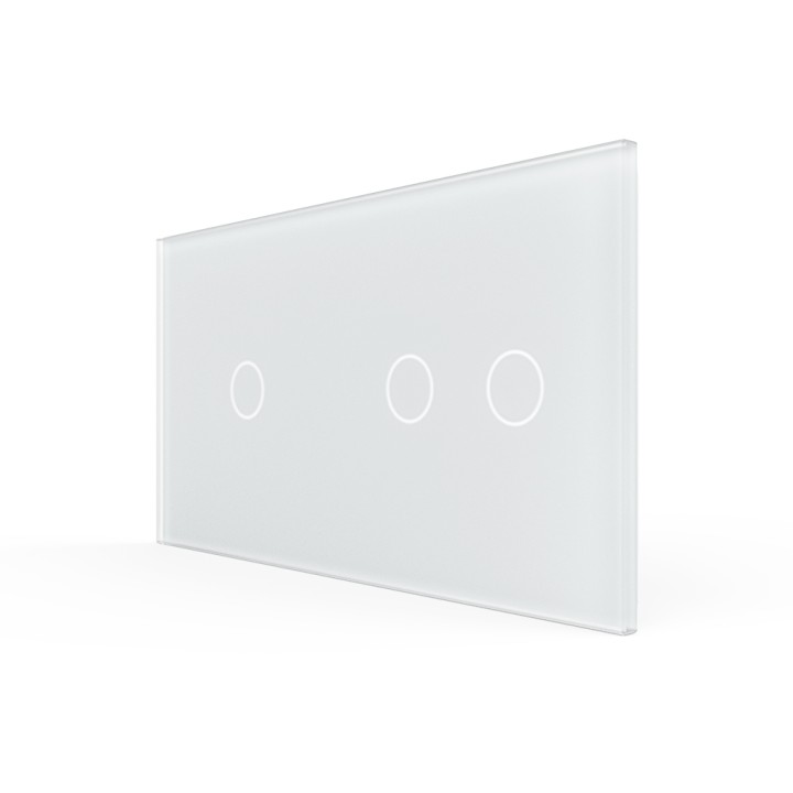 Double plaque de finition en verre - 1+2 boutons