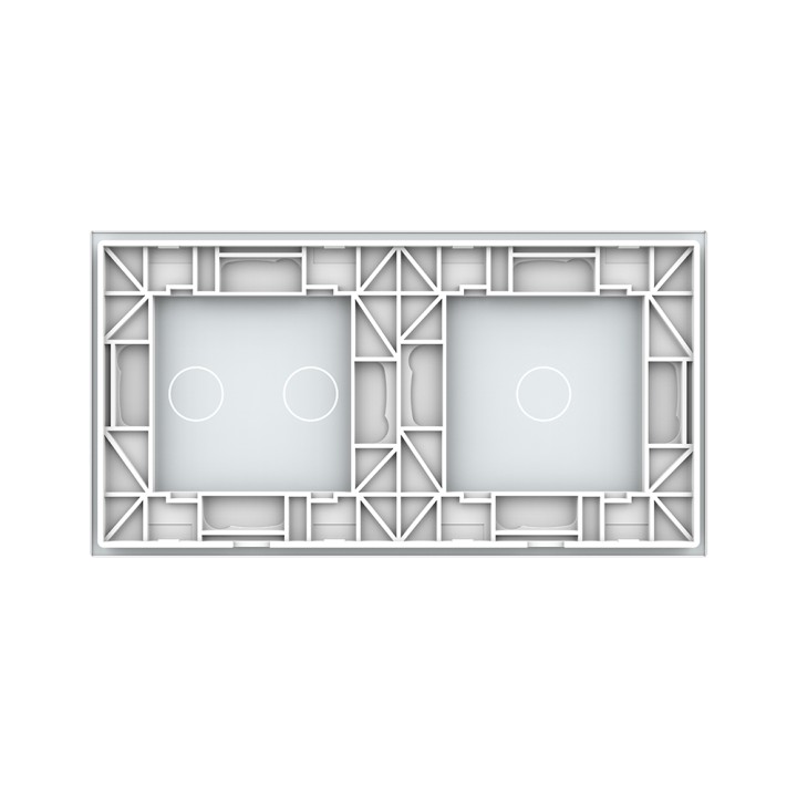 Double glass faceplate - 1+2 buttons