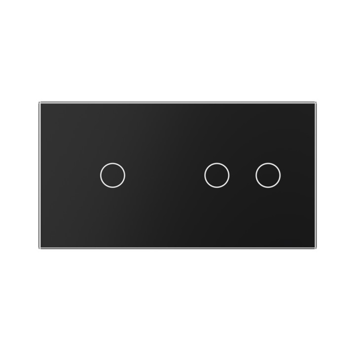 Double plaque de finition en verre - 1+2 boutons