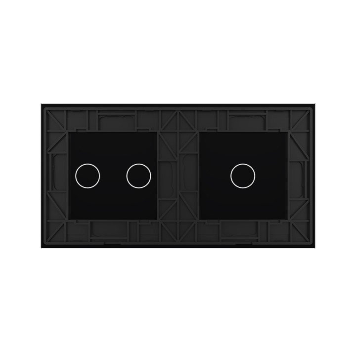 Double plaque de finition en verre - 1+2 boutons