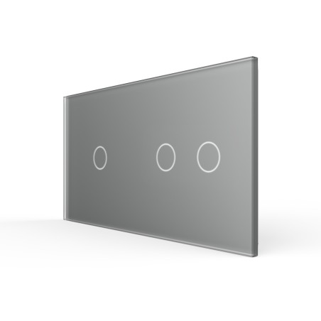 Double glass faceplate - 1+2 buttons