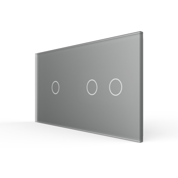 Double plaque de finition en verre - 1+2 boutons