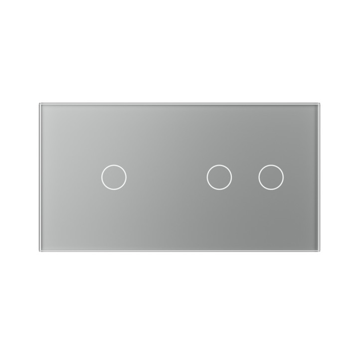 Double plaque de finition en verre - 1+2 boutons
