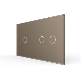 Double plaque de finition en verre - 1+2 boutons