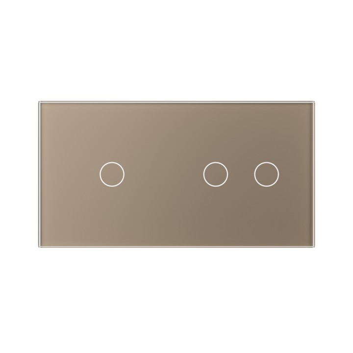Double plaque de finition en verre - 1+2 boutons