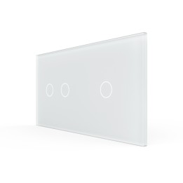Double plaque de finition en verre - 2+1 boutons