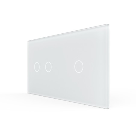 Double glass faceplate - 2+1 buttons