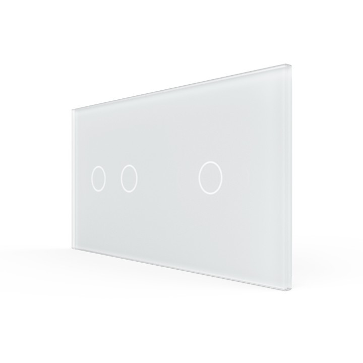 Double plaque de finition en verre - 2+1 boutons